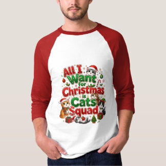 Schattige Kerstkatten Squad Kerstontwerp T-shirt