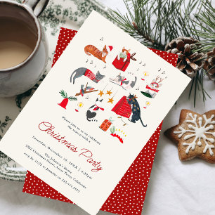 Schattige Kerstkatten Vakantiefeestje Kaart