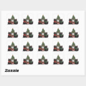 Schattige Kerstkatten Vierkante Sticker (Vel)