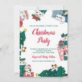 Schattige kerstkattenfeest kaart (Voorkant)