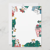 Schattige kerstkattenfeest kaart (Achterkant)