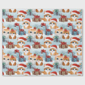 Schattige kerstkernen cadeaupapier (Vlak)