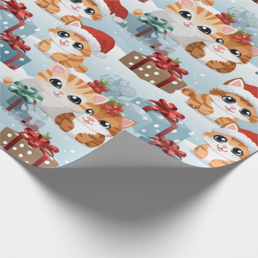 Schattige kerstkernen cadeaupapier (Hoek)