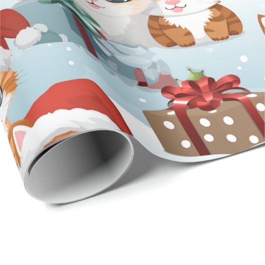 Schattige kerstkernen cadeaupapier (Rol Hoek)