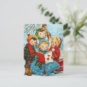 schattige kerstkerst-kinderen briefkaart (Staand voorkant)