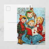schattige kerstkerst-kinderen briefkaart (Voorkant / Achterkant)