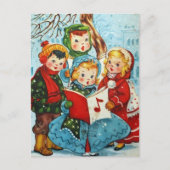 schattige kerstkerst-kinderen briefkaart (Voorkant)