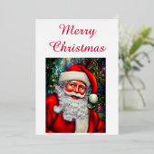 Schattige kerstkerstkerst met kerstkerstmis folie feestdagenkaart (Staand Voorkant)