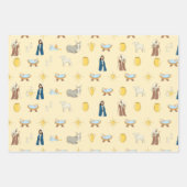 Schattige kerstkerstkerstpatroon inpakpapier vel (Voorkant 3)