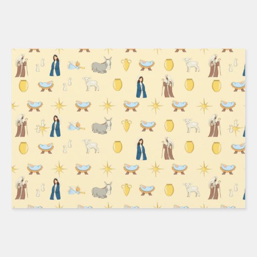 Schattige kerstkerstkerstpatroon inpakpapier vel (Voorkant 3)