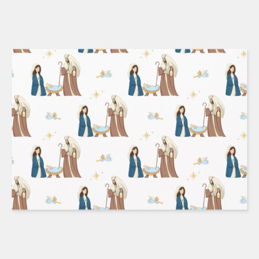 Schattige kerstkerstkerstpatroon inpakpapier vel (Voorkant 2)