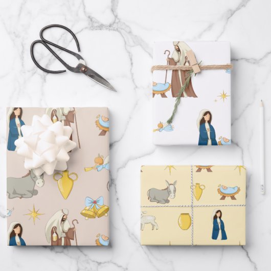 Schattige kerstkerstkerstpatroon inpakpapier vel (Voorkant)