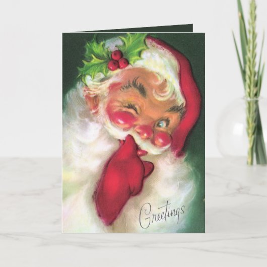 schattige kerstkerstman feestdagen kaart (Voorkant)