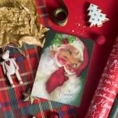 schattige kerstkerstman feestdagen kaart