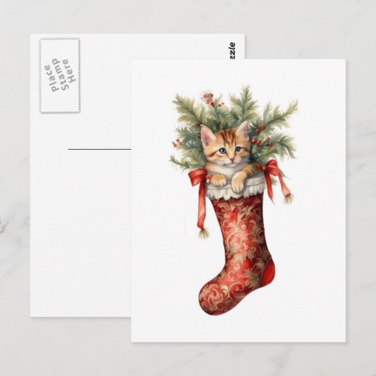 Schattige kerstkeuten briefkaart (Voorkant / Achterkant)