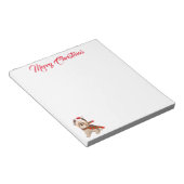 Schattige kerstkie in Santa Hat Merry Notitieblok (Schuin)