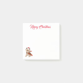 Schattige kerstkie in Santa Hat Merry Post-it® Notes