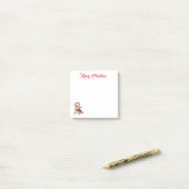 Schattige kerstkie in Santa Hat Merry Post-it® Notes (Op bureau)