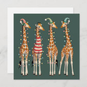 Schattige Kerstkijkende Giraffe Grappige Vakantie  Feestdagenkaart (Voorkant / Achterkant)