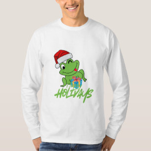 Schattige Kerstkikker Grappige “Hoppy Holidays” T-shirt