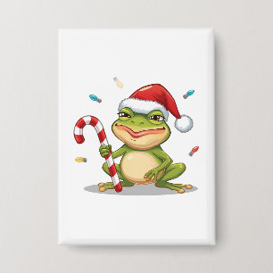 Schattige Kerstkikker Met Suikerriet - Grappige Fe Button
