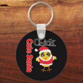 Schattige Kerstkip Sleutelhanger (Voorkant)