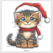 Schattige Kerstkitten met een kerstmuts Sticker (Vel)