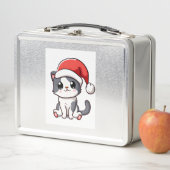 Schattige kerstkitten met kerstmuts (In situ)