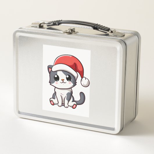 Schattige kerstkitten met kerstmuts (Voorkant)