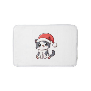 Schattige kerstkitten met kerstmuts badmat