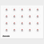 Schattige kerstkitten met kerstmuts hart sticker (Vel)