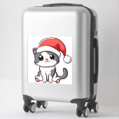 Schattige kerstkitten met kerstmuts sticker (Koffer)