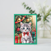 Schattige Kerstkitten Vakantie Briefkaart (Staand voorkant)