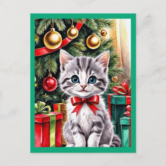 Schattige Kerstkitten Vakantie Briefkaart (Voorkant)