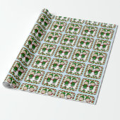 Schattige kerstkleven cadeaupapier (Uitgerold)