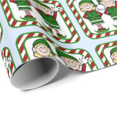 Schattige kerstkleven cadeaupapier (Rol Hoek)
