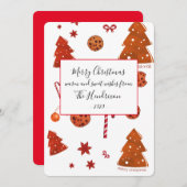 Schattige kerstkoekje feestdagenkaart (Voorkant / Achterkant)