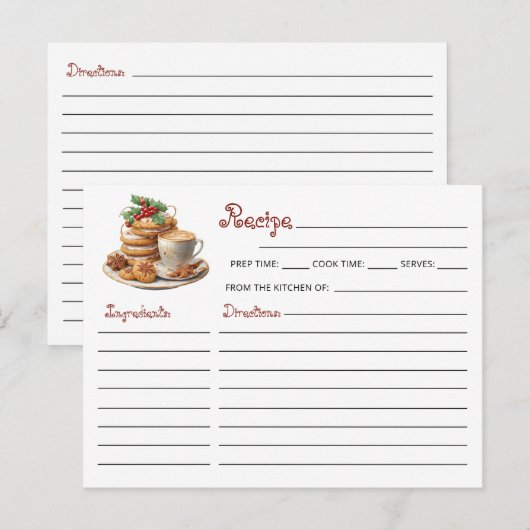 Schattige kerstkoekjesuitwisseling vakantierecept briefkaart (Voorkant / Achterkant)