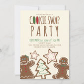 Schattige kerstkoekjeswisselfeest kaart (Voorkant)