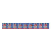 Schattige Kerstkonijn Grosgrain Lint (Voorkant)