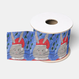 Schattige Kerstkonijn Grosgrain Lint