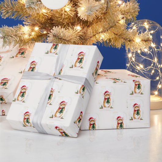 Schattige Kerstkonijn Konijn Luxe Vakantie Cadeau Cadeaupapier (Feestdagen)