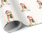 Schattige Kerstkonijn Konijn Luxe Vakantie Cadeau Cadeaupapier (Rol Hoek)