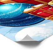 Schattige Kerstkonijn Poster (Hoek)