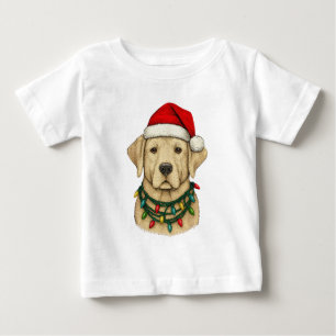 Schattige Kerstlabrador met Kerstmannenhoed en Vak