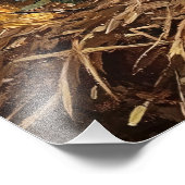 Schattige kerstlam rustiek schilderij foto afdruk (Hoek)