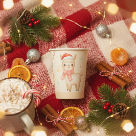 Schattige Kerstlama  Papieren Bekers
