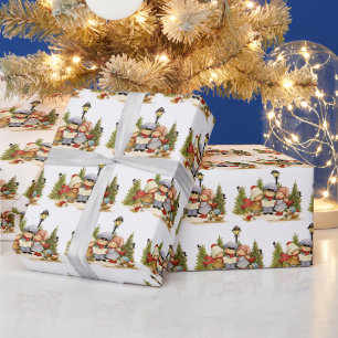 Schattige kerstliedjes zingende kinderen met huisd cadeaupapier