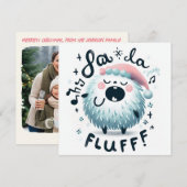 Schattige Kerstliedjeszanger "fa la fluff" Feestdagenkaart (Voorkant / Achterkant)