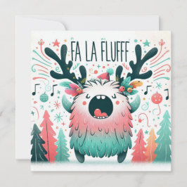 Schattige Kerstliedjeszanger "fa la fluff" Feestdagenkaart